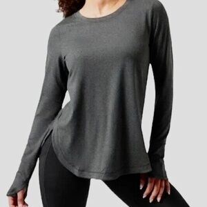 ATHLETA Uptempo Dark Grey Long Sleeve Top Size SMALL